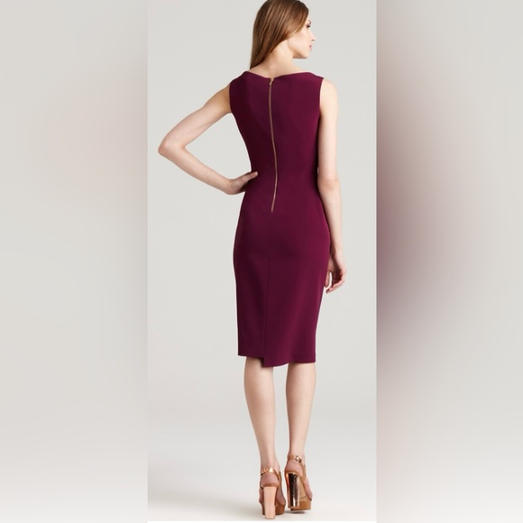 Elie Tahari Sheath Dress Matasha Size 0 Color: Purple/Plum - Picture 2 of 7